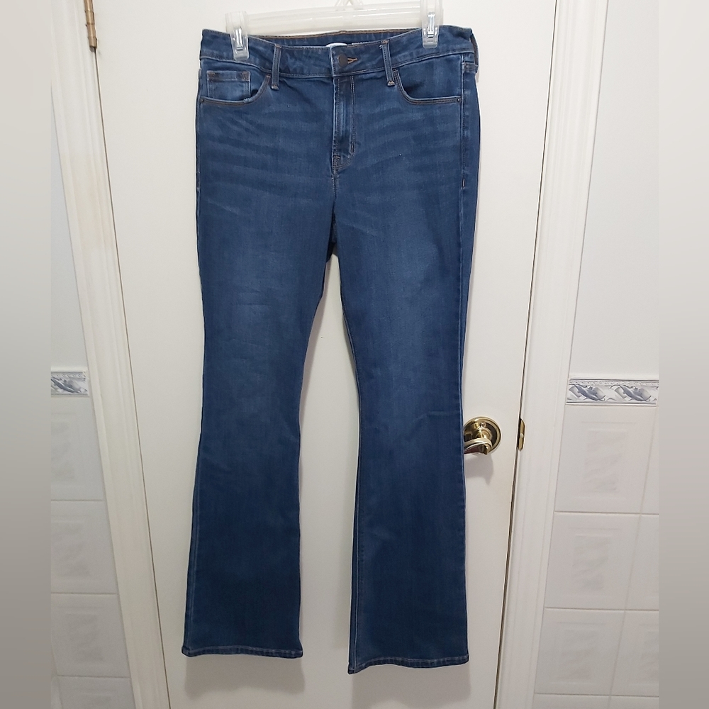 Old Navy Micro Flare Mid Rise Cotton Blend Blue Jeans Size 8